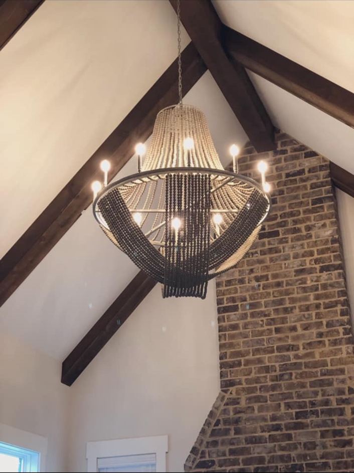 Ceiling Beams & Brick Accent by CC&K Painting